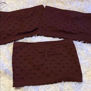 Bozzolo brown eyelet tube top set of 3 🆕